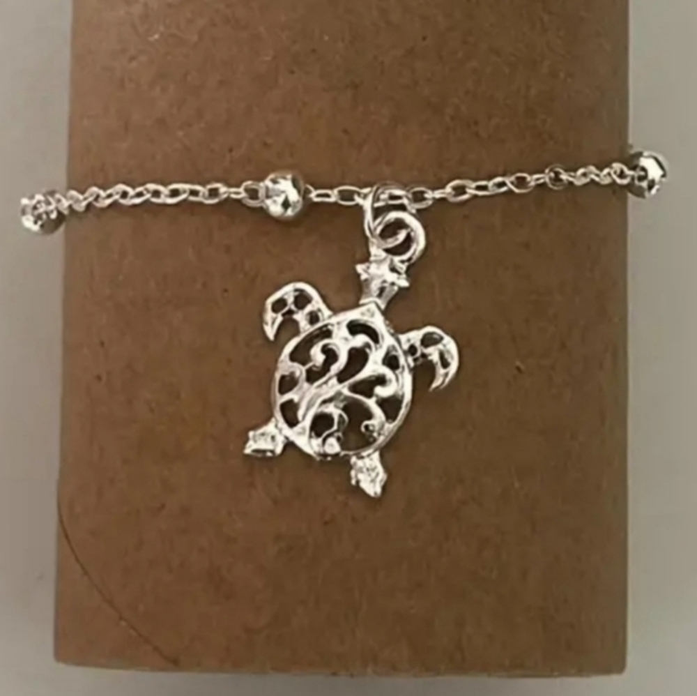 Turtle Anklet Bracelet Silver - Picture 6 of 6